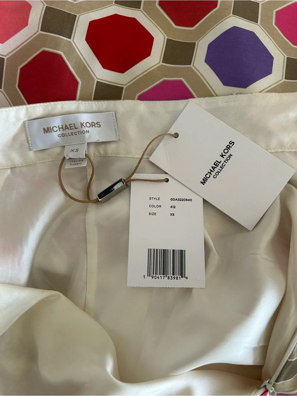 Michael Kors collection Print Skater Skirt with Pink, Red & Purple Accents